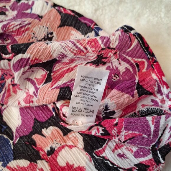 Roamans Floral Tunic Blouse Sz 18W Button Down Colorful Whimsigoth Boho Beach - Picture 9 of 14